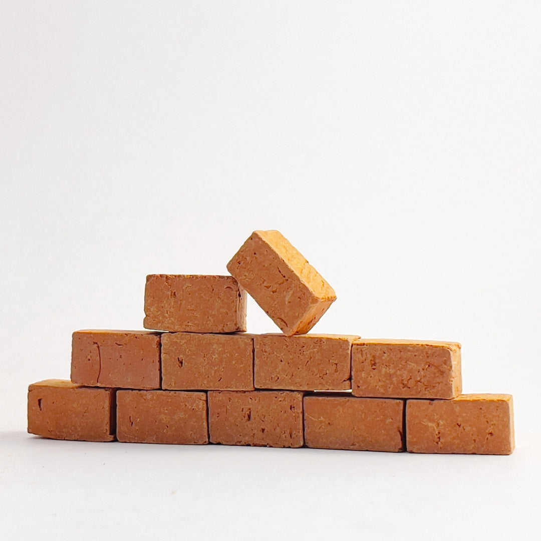 Pack of 100 Miniature Terracotta Bricks - Endless Open-Ended Play for Children and Hobbyists