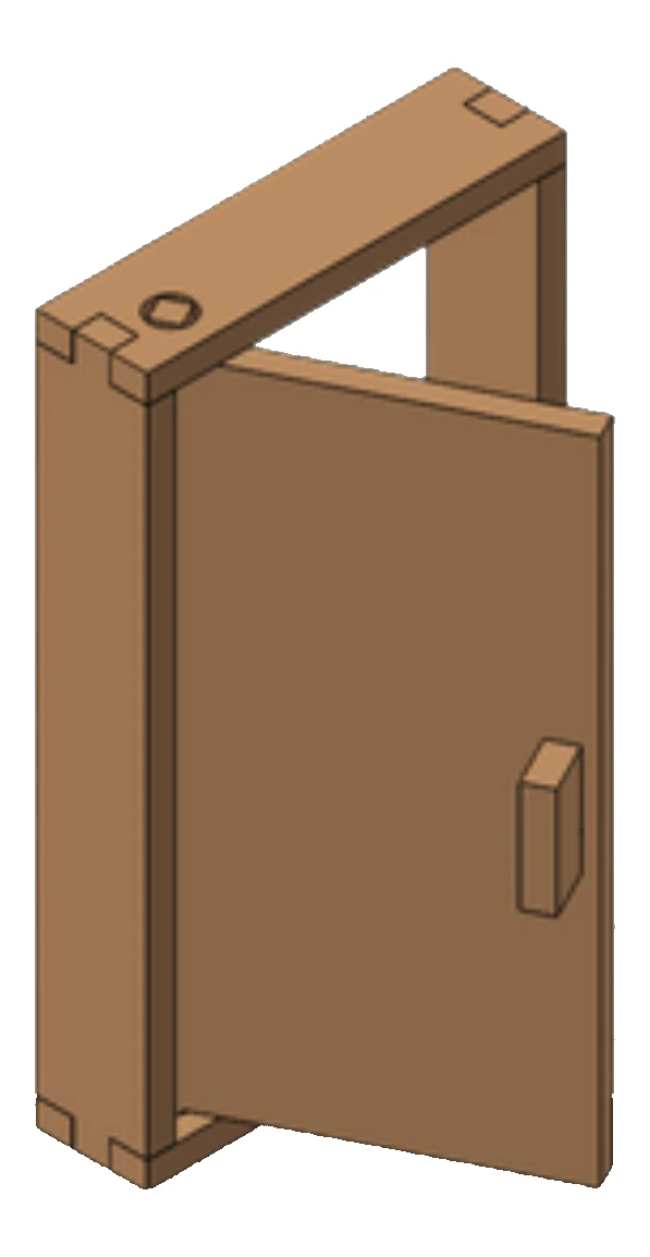 The finished door, open