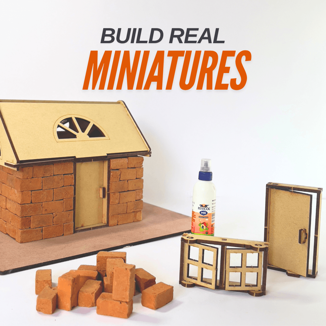 Miniature bricks playhouse build by Little Play Co