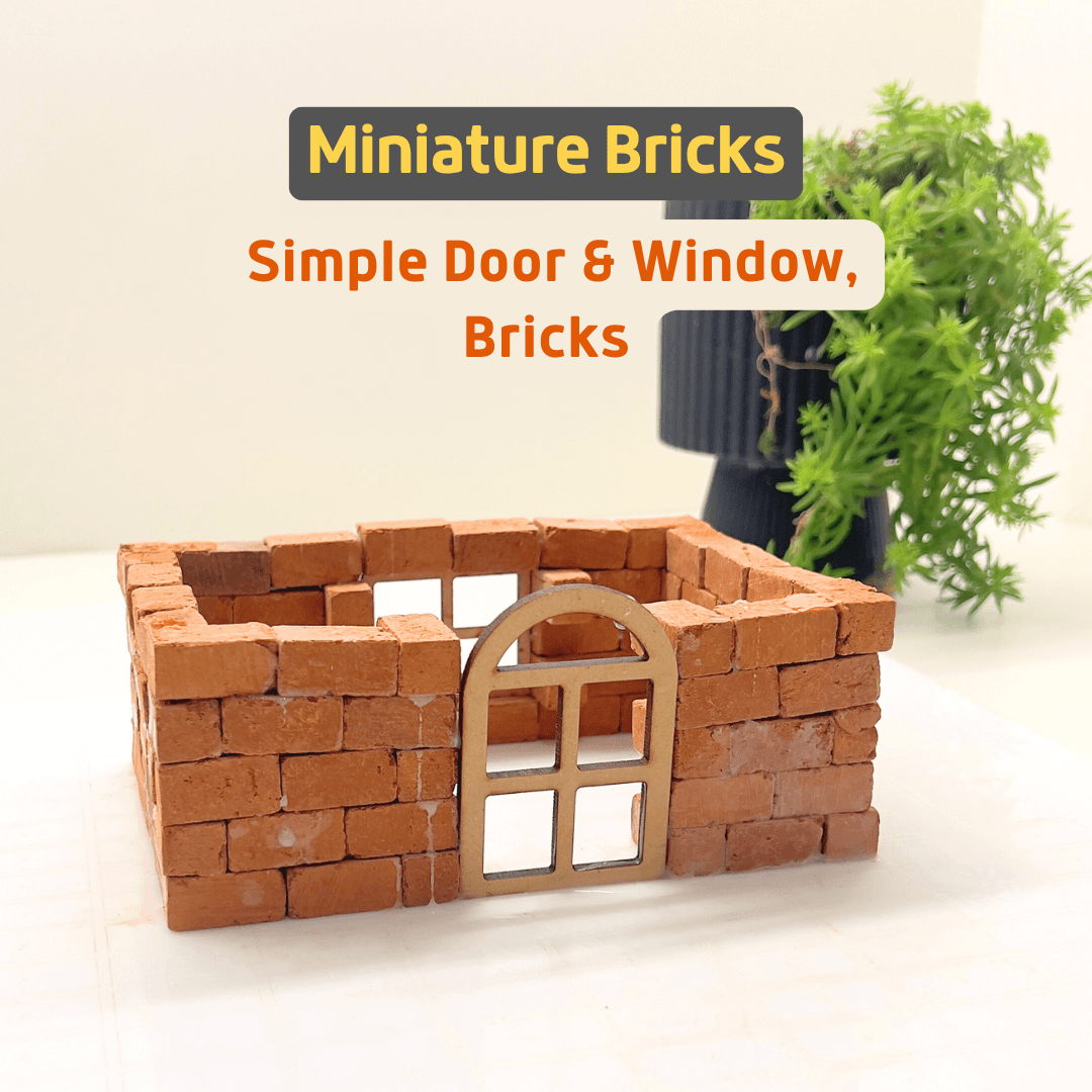 100 piece miniature clay bricks DIY kit with accessories
