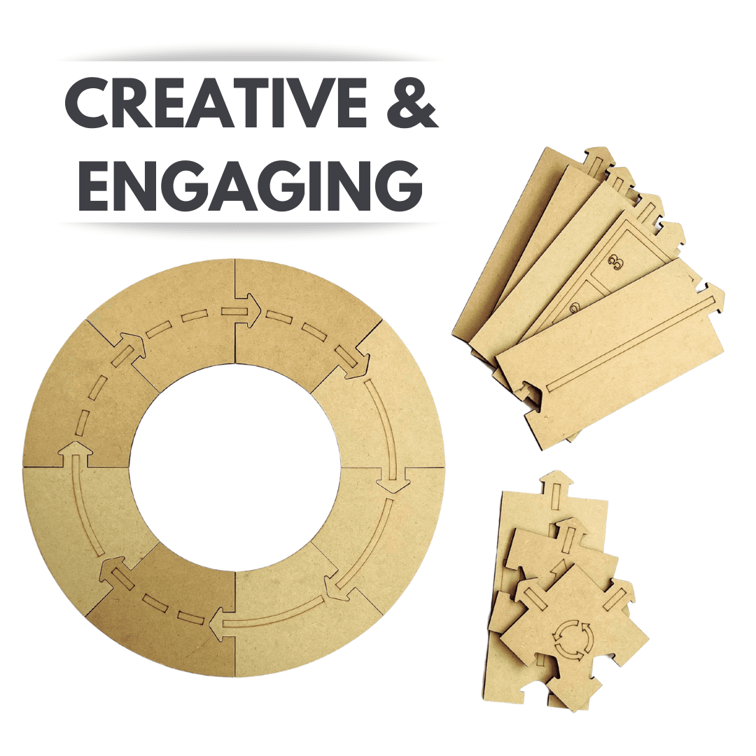 Creative wooden road track play set for spatial learning