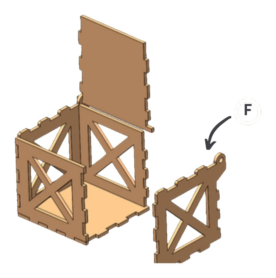 Step 5: Fit side F to close the crate.