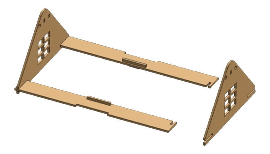 Step 4: Fit the second triangle end onto the other ends of the bars.
