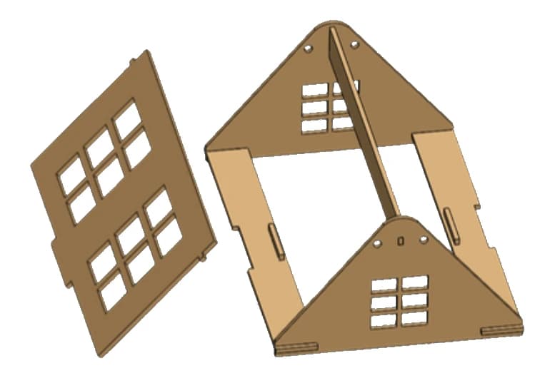 Step 6: Put the first roof panel on one side.
