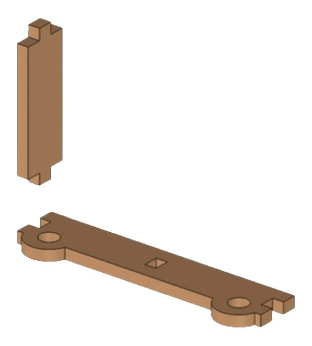 Step 1: Fit a post into one end of the bottom bar.