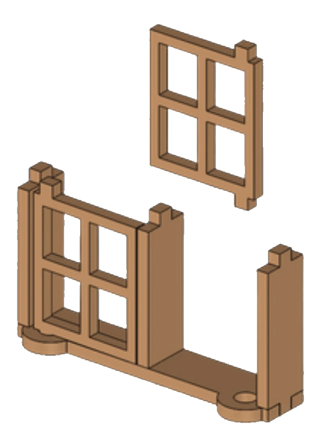 Step 5: Stand the second window frame in the other opening.