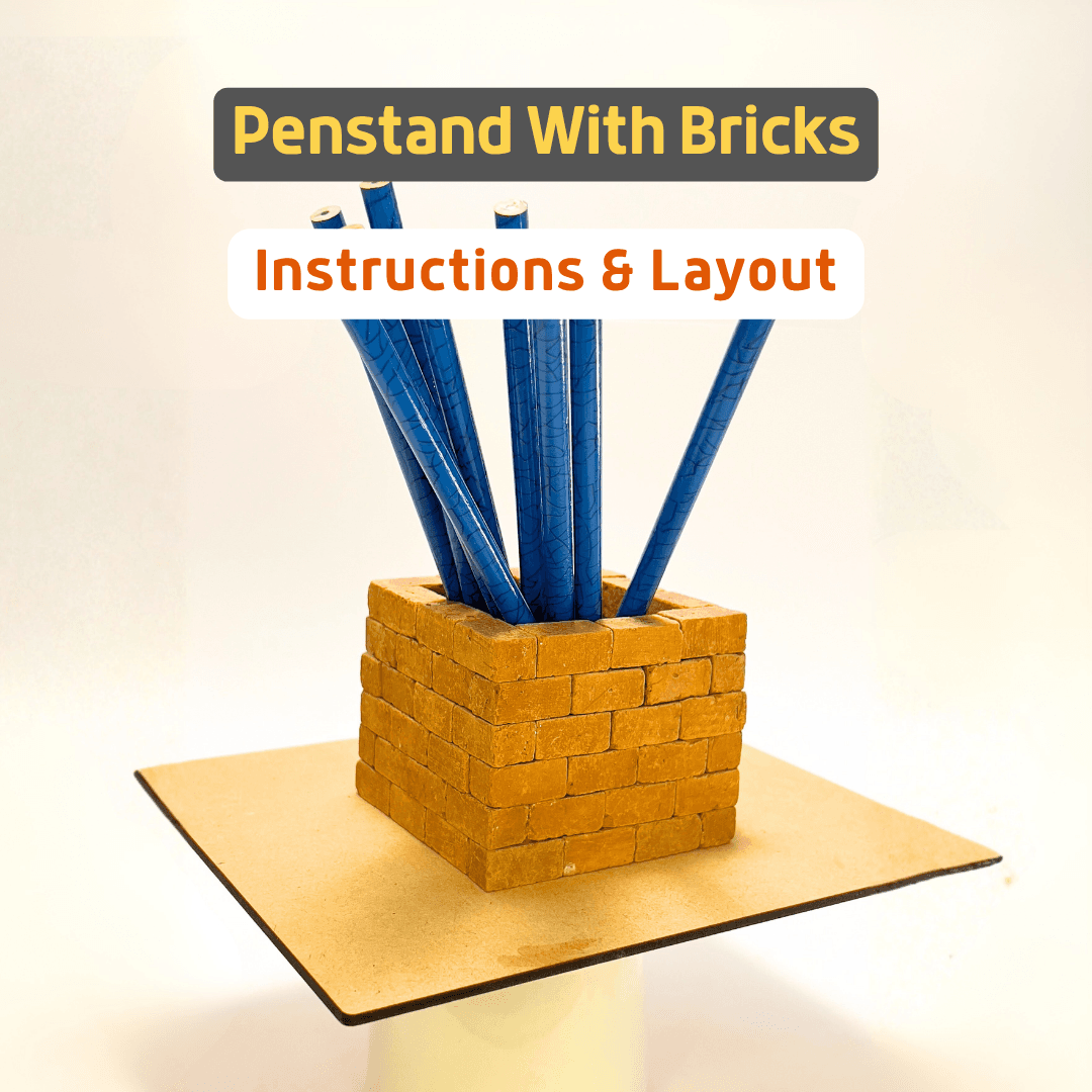 Penstand with mini bricks