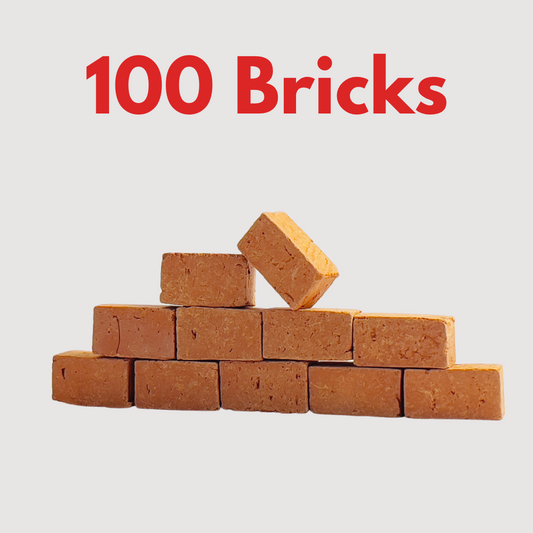 Pack of 100 Miniature Terracotta Bricks - Endless Open-Ended Play for Children and Hobbyists