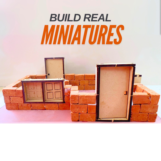 Pack of 150 Miniature Bricks with DIY Door & Window